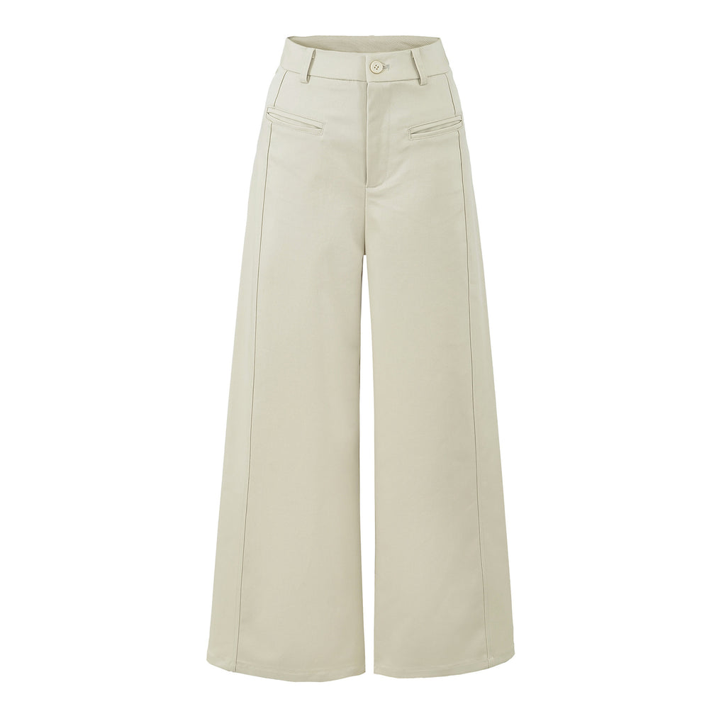 Pantalón de traje ancho de tiro alto en tencel