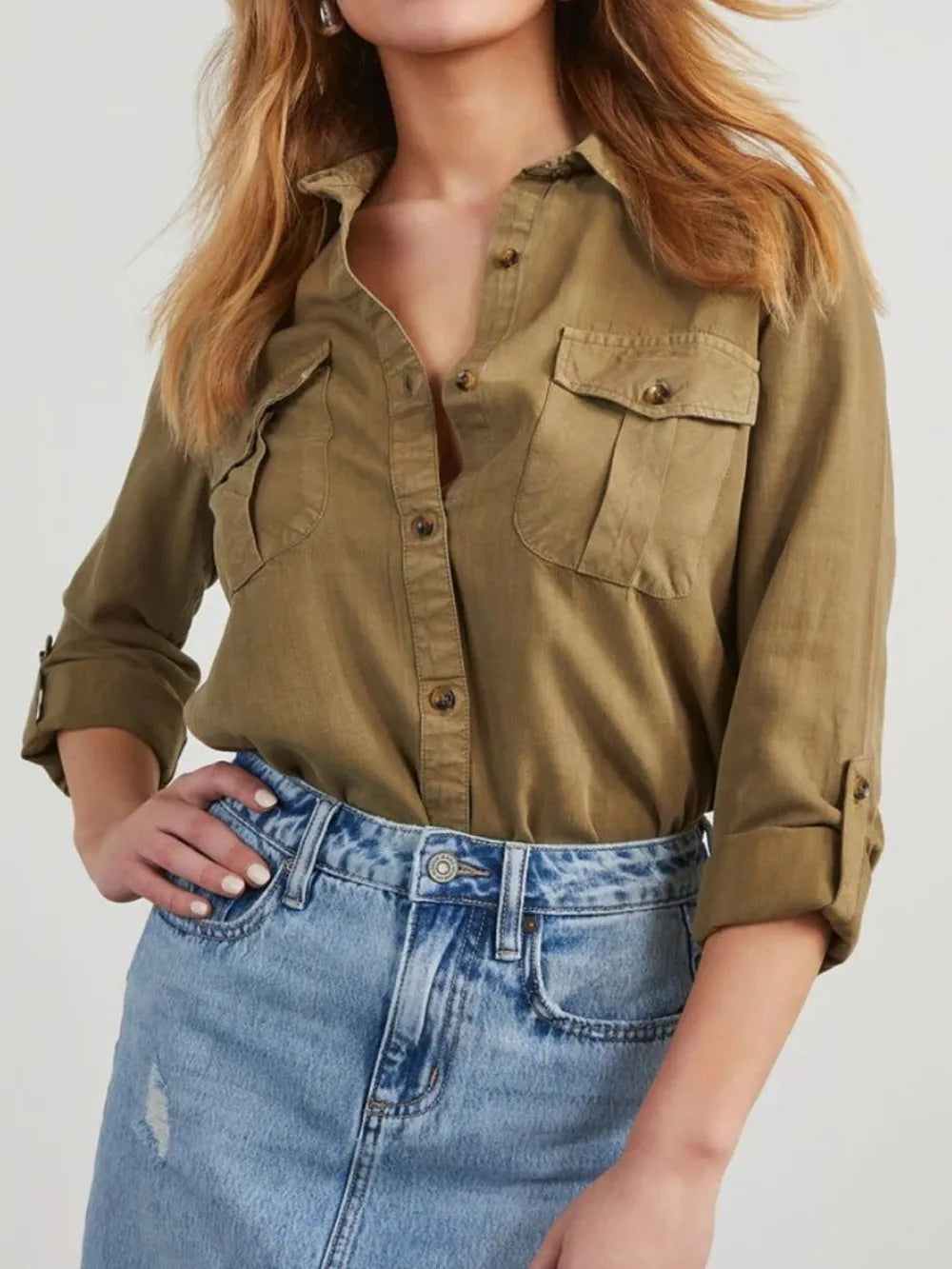 Camisa vaquera lavada de manga larga