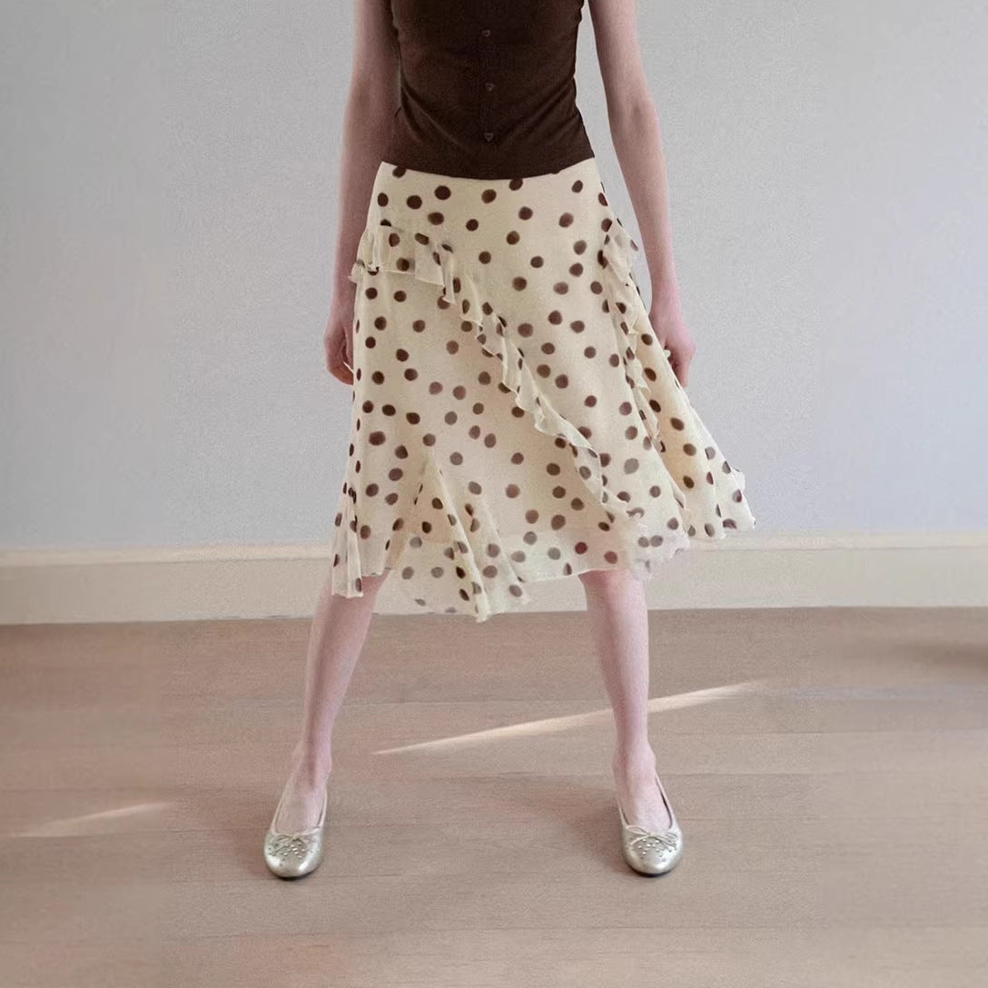 Falda midi amarilla de cintura alta y corte evasé