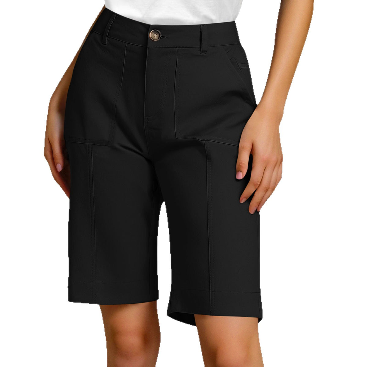 Bermudas elegantes de algodón de corte holgado