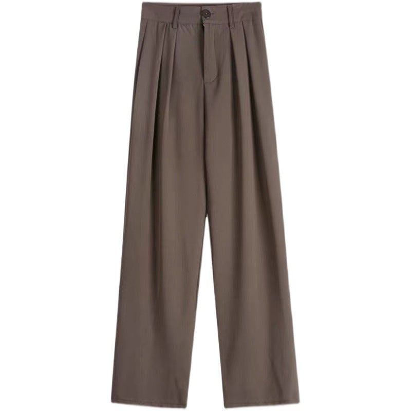 Pantalón de traje de cintura alta y pierna ancha