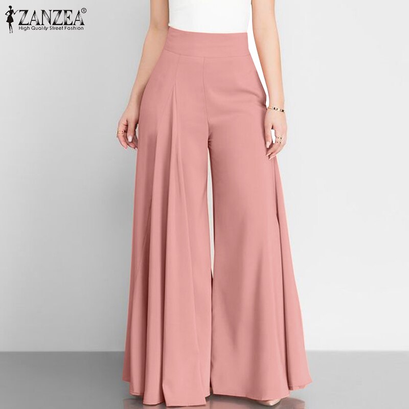Pantalón palazzo de cintura alta y pierna ancha