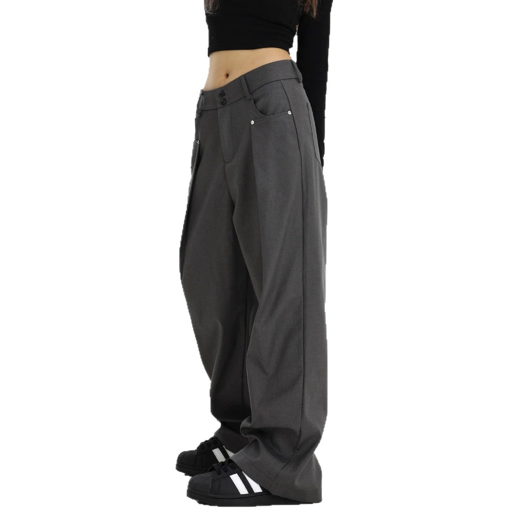 Pantalón plisado unisex de pierna ancha