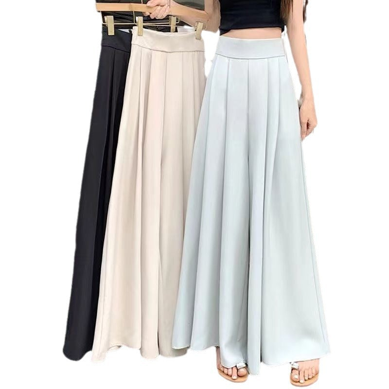 Pantalón falda ancho y fluido de tiro alto