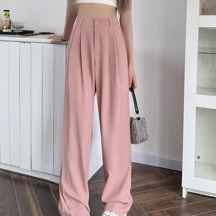 Pantalón ancho de cintura alta con caída fluida