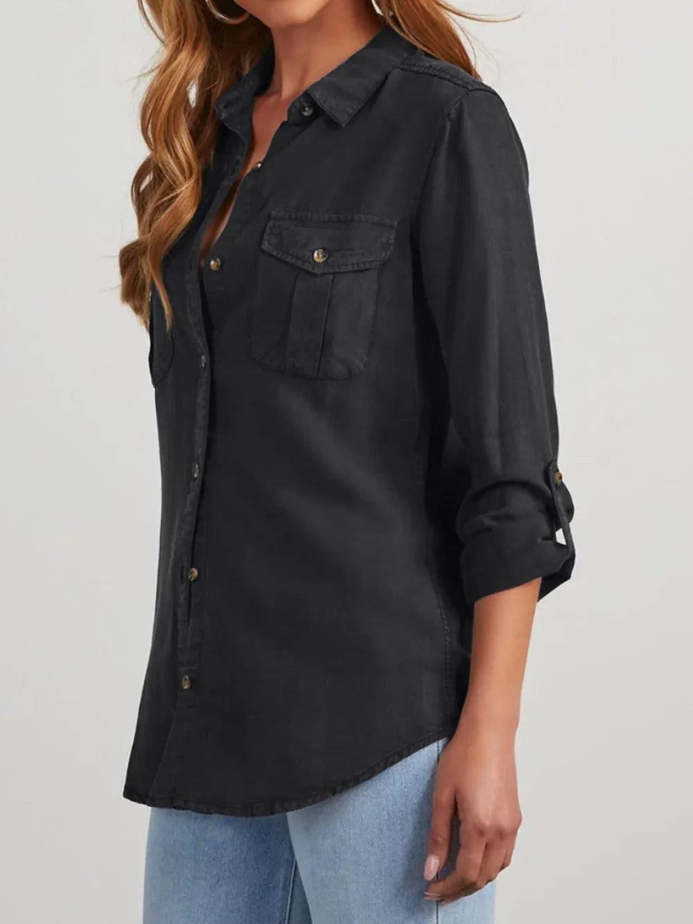 Camisa vaquera lavada de manga larga