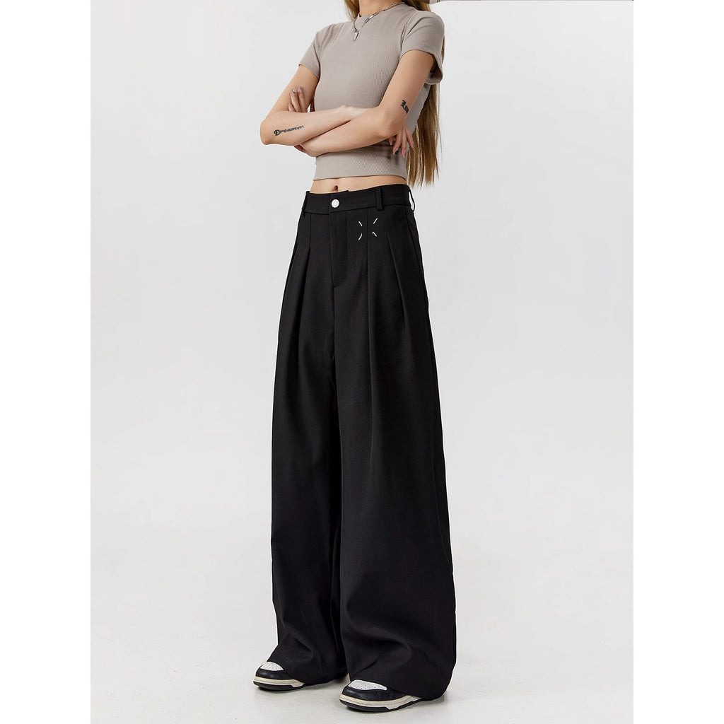 Pantalón de traje ancho y fluido estilo vintage