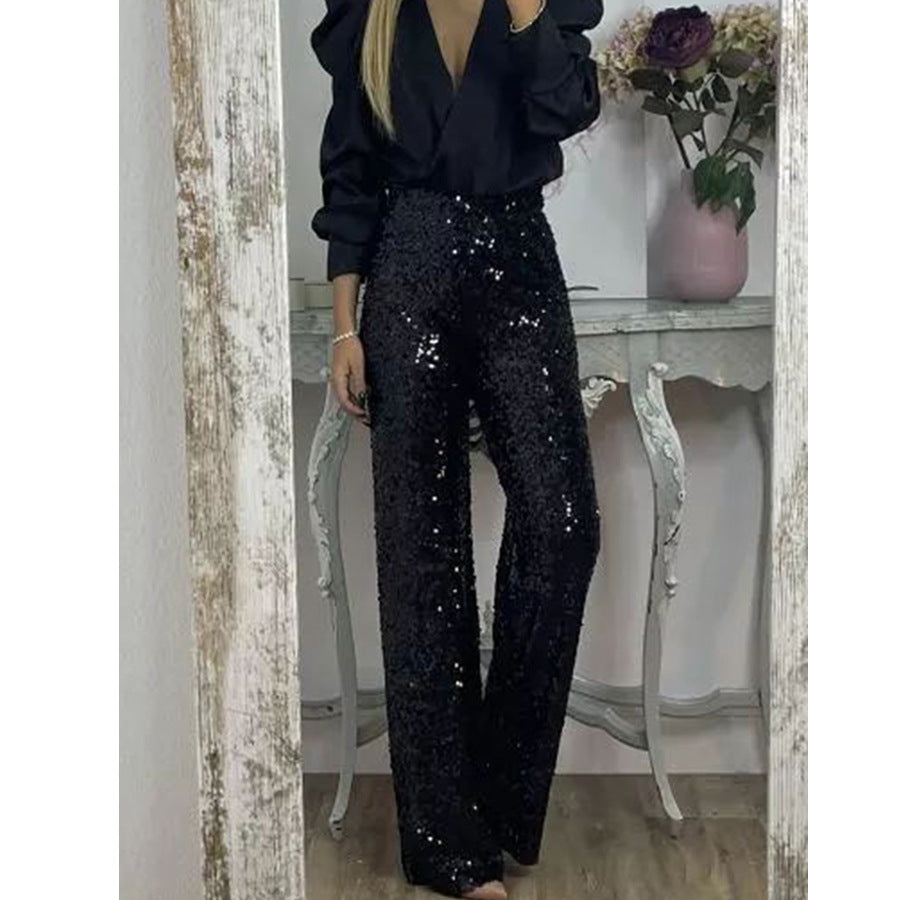 Pantalón acampanado de lentejuelas