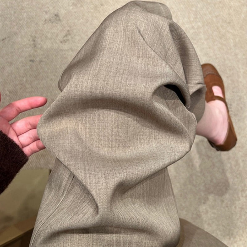Pantalón de traje caqui de pierna ancha estilo retro