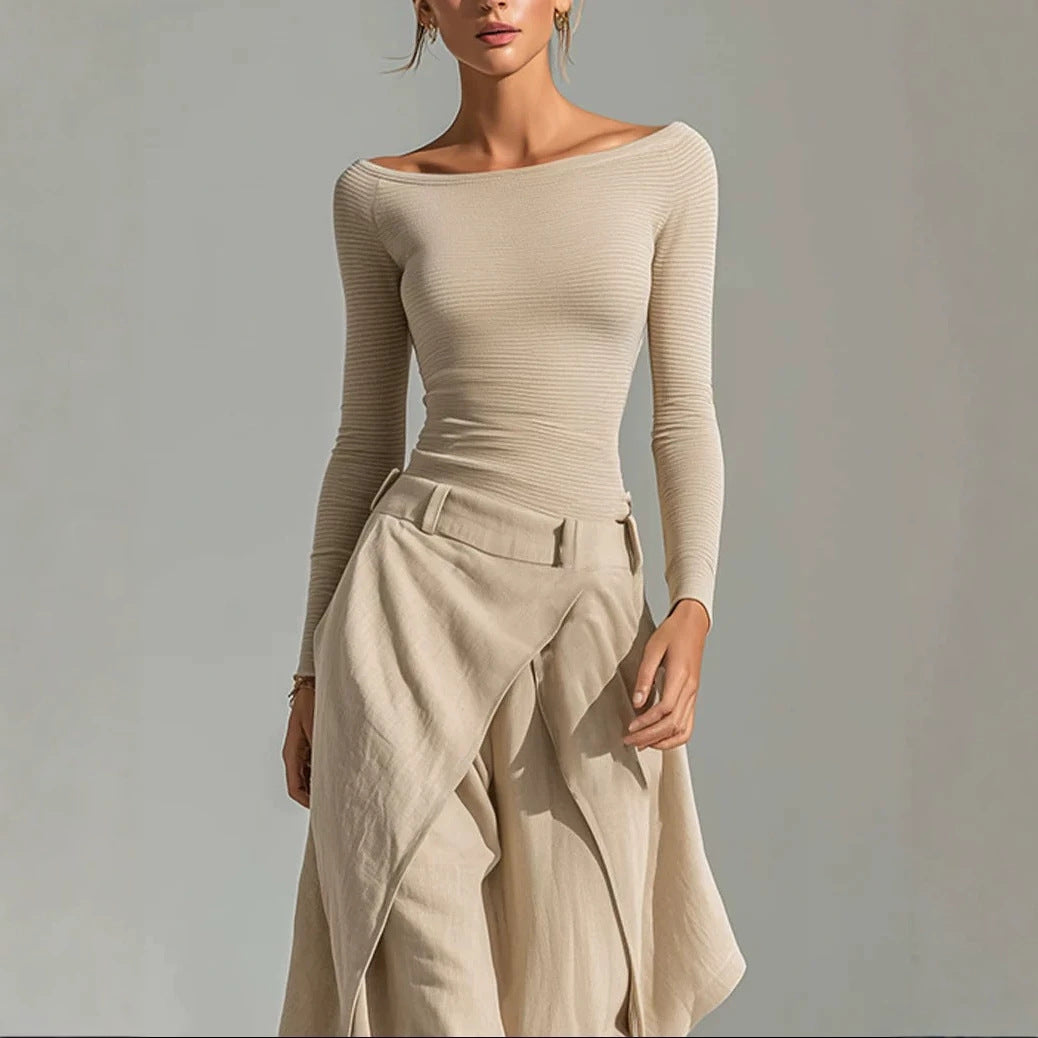Conjunto holgado de top y pantalón largo