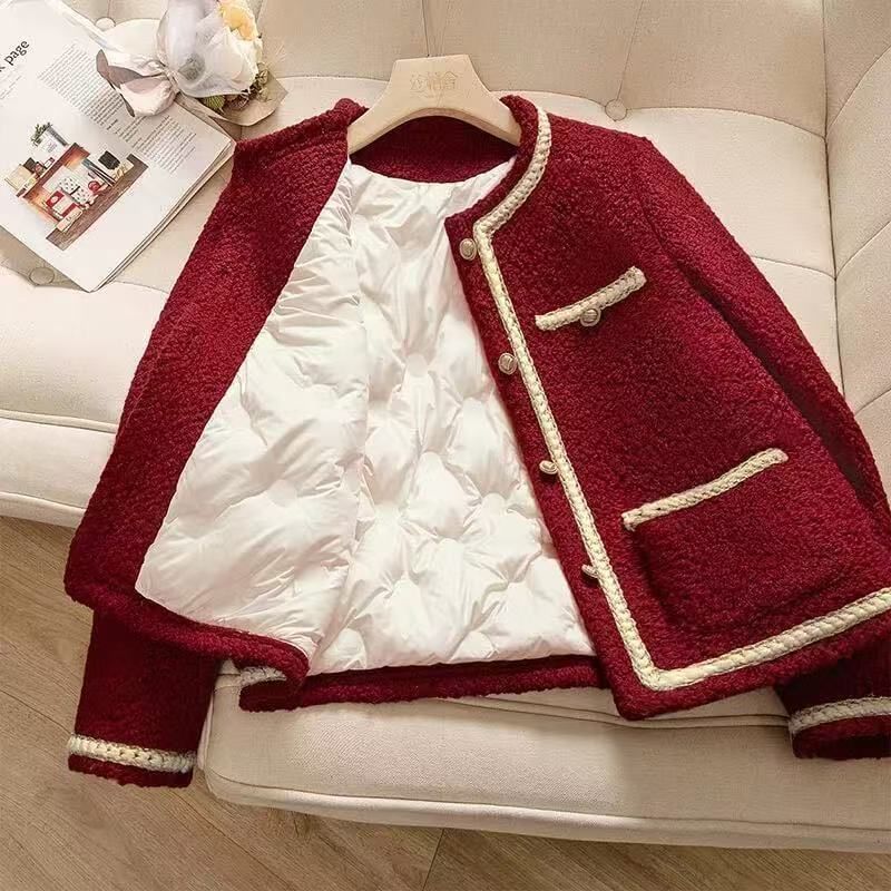 Chaqueta roja elegante de manga larga