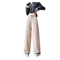 Pantalón caqui de cintura alta y pierna ancha