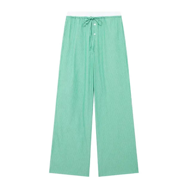 Conjunto de rayas con pantalón ancho