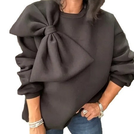 Blusa holgada de manga larga con lazo