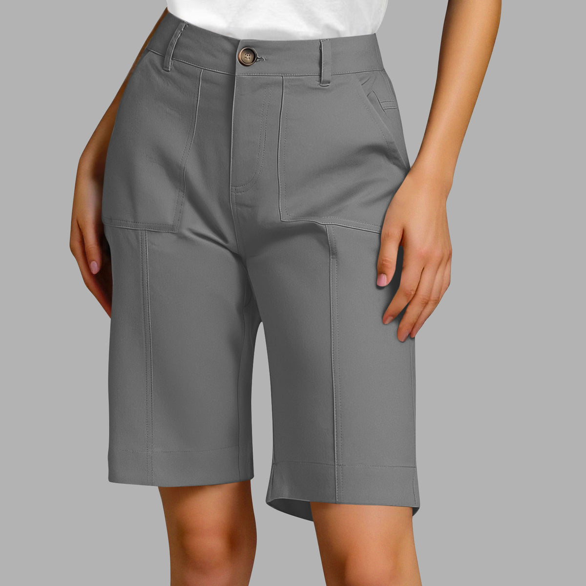 Bermudas elegantes de algodón de corte holgado