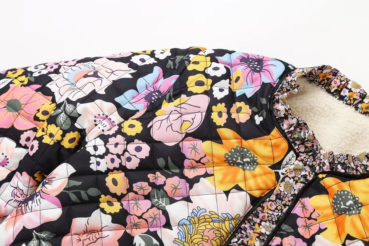 Chaqueta acolchada estampada de manga larga