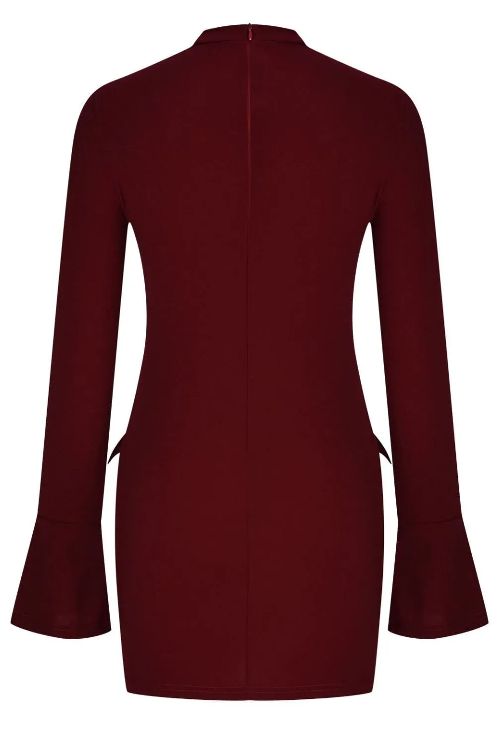 Vestido corto de manga larga con cuello alto