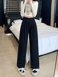 Pantalón de traje de cintura alta y pierna ancha