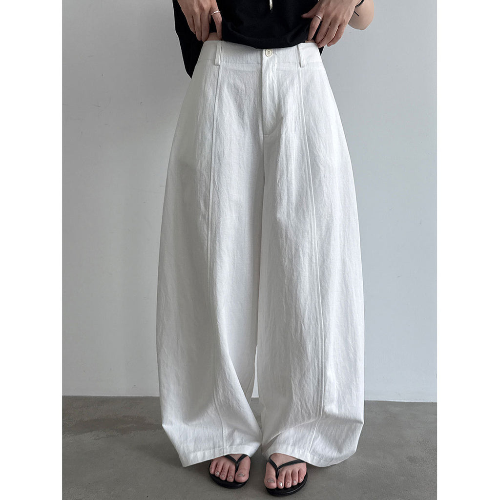 Pantalón ancho de cintura alta con caída fluida