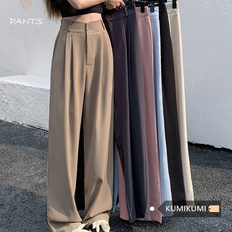Pantalón ancho de cintura alta con caída fluida