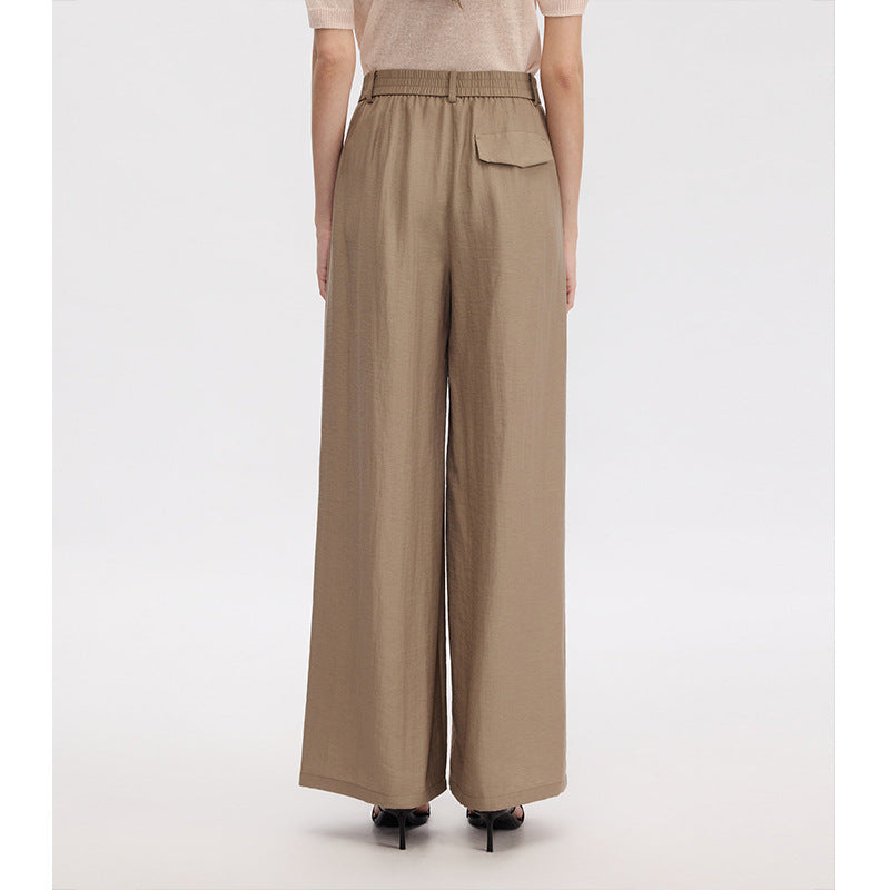Pantalón largo recto de viscosa con caída fluida