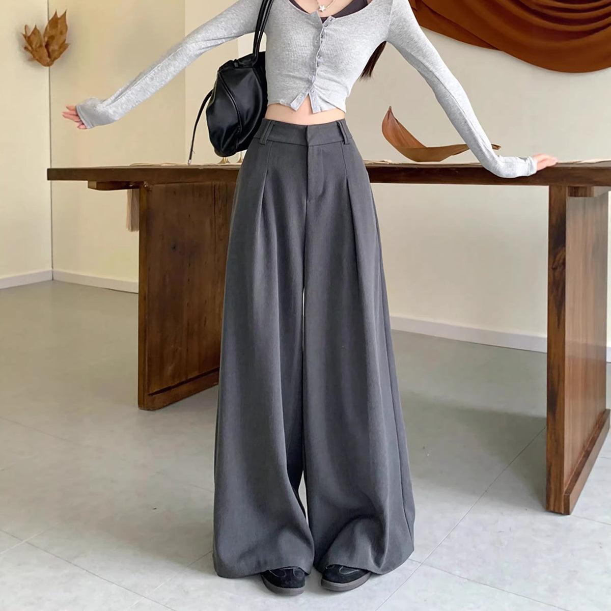 Pantalón recto de tiro alto