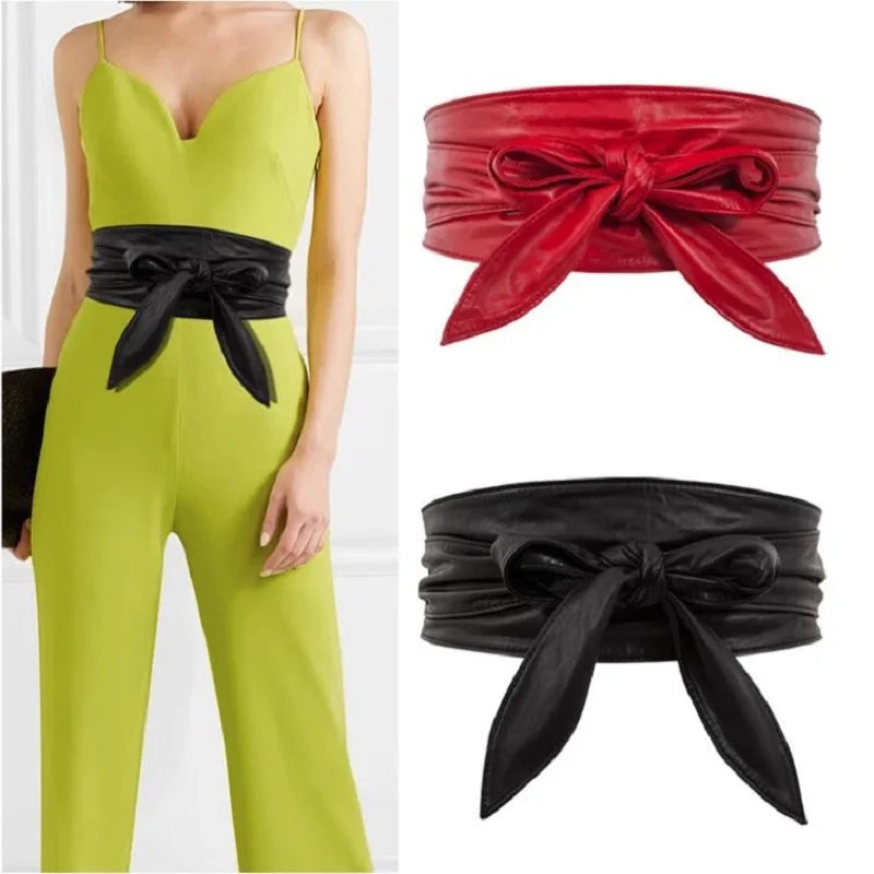 Cinturón largo con lazada de cordones