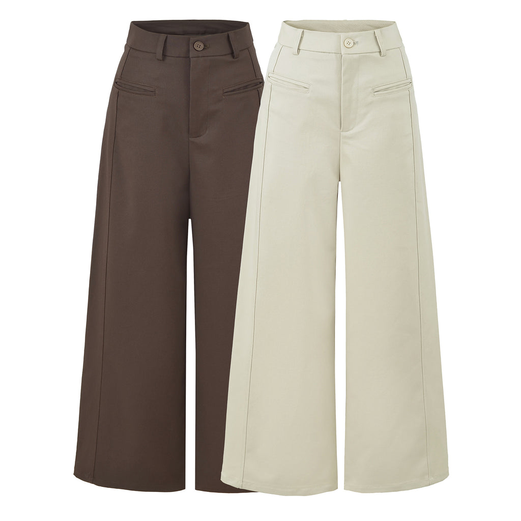 Pantalón de traje ancho de tiro alto en tencel