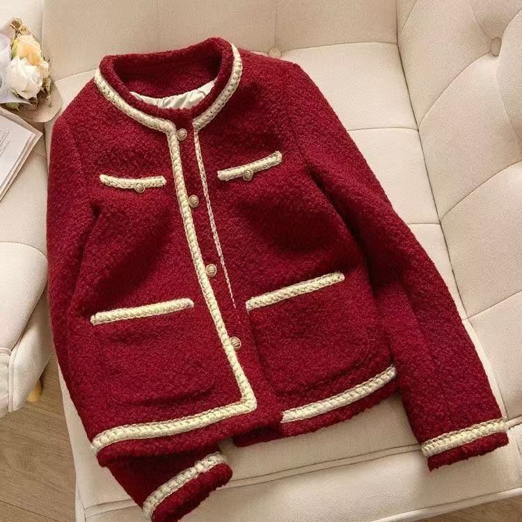 Chaqueta roja elegante de manga larga