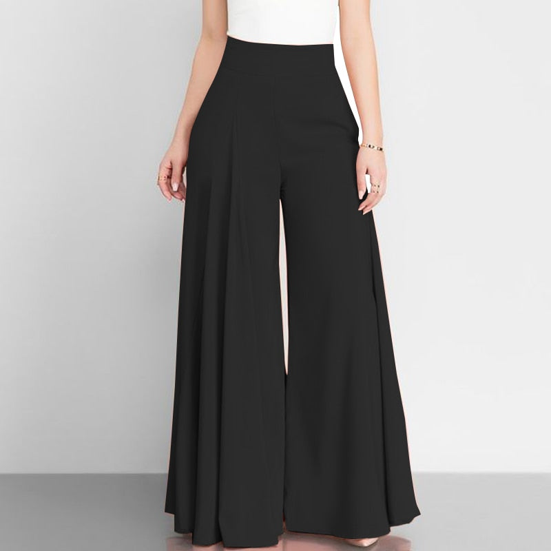 Pantalón palazzo de cintura alta y pierna ancha