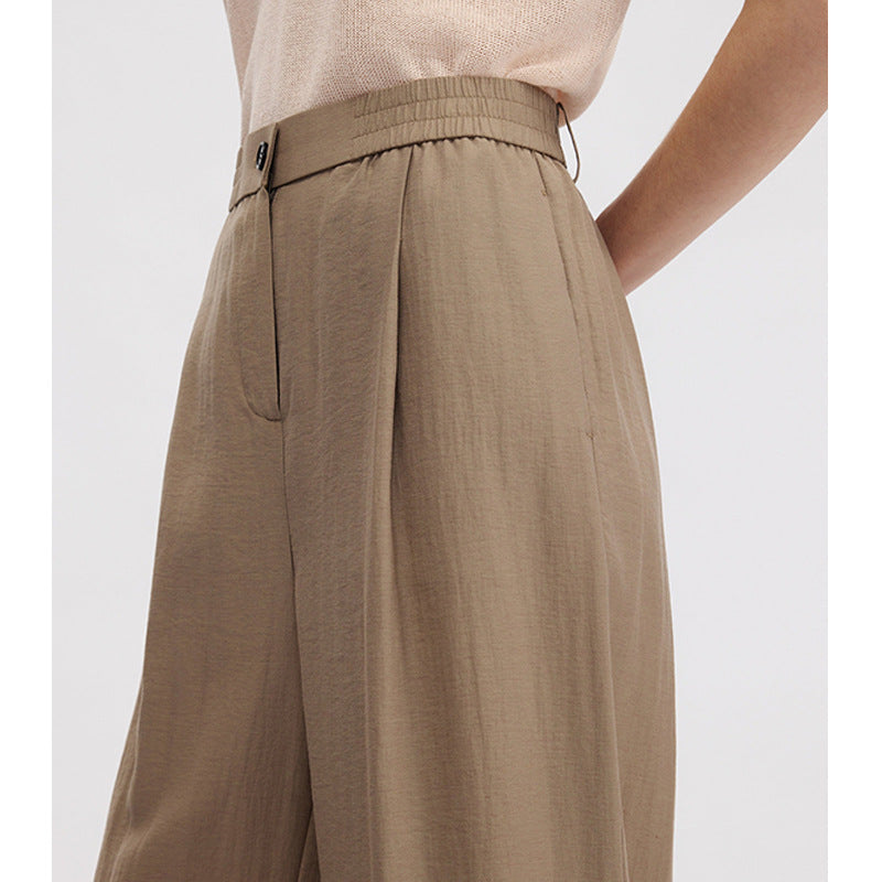 Pantalón largo recto de viscosa con caída fluida