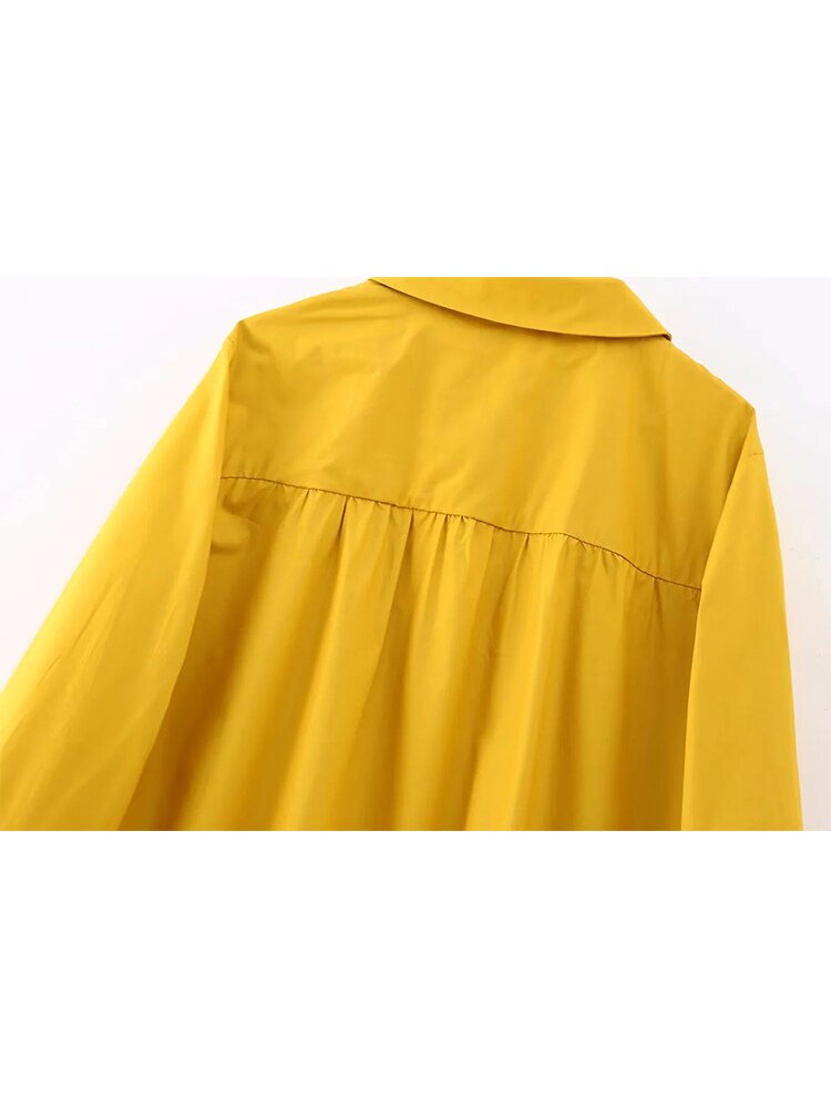 Vestido camisero largo de manga larga estilo verano