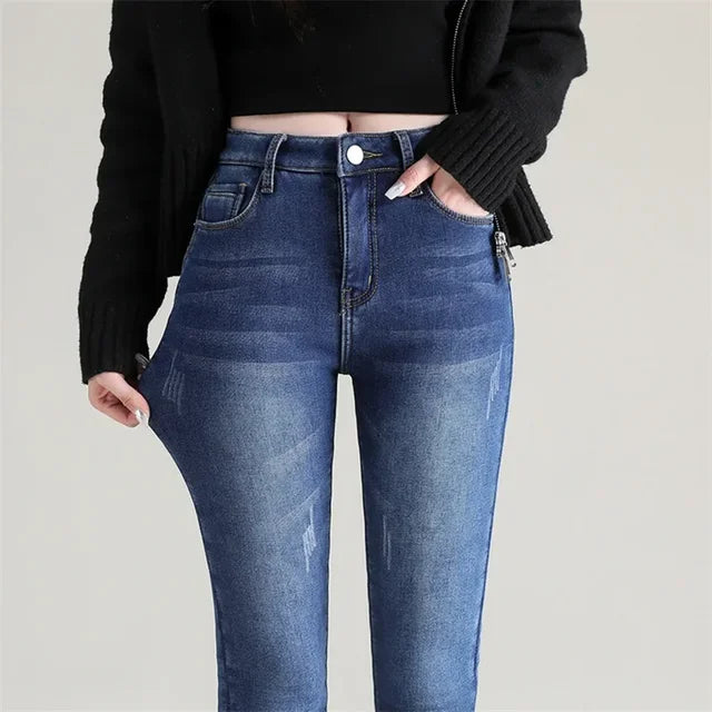 Vaquero skinny térmico con forro polar