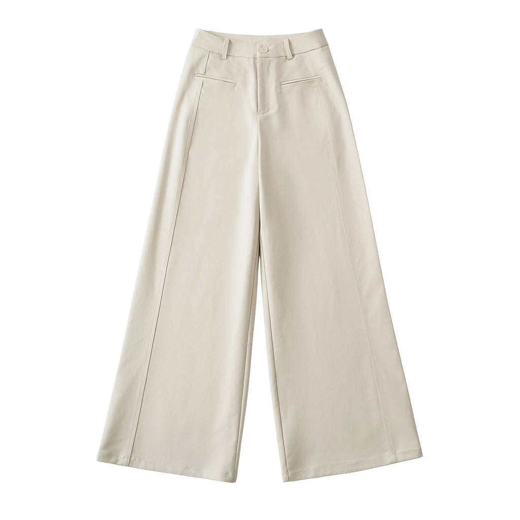 Pantalón de traje ancho de tiro alto en tencel