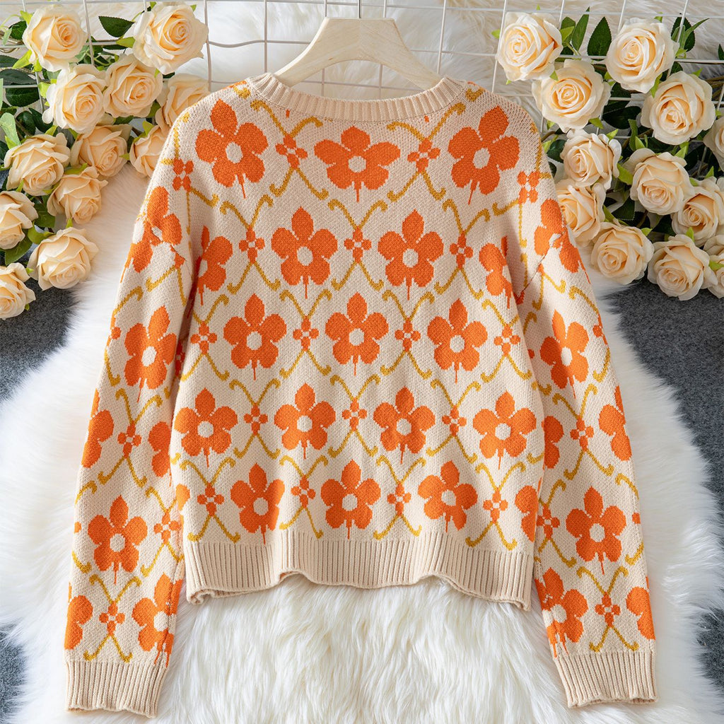 Cárdigan de punto jacquard floral
