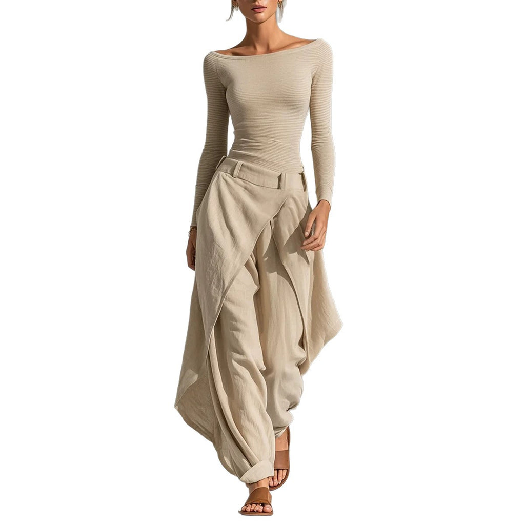 Conjunto holgado de top y pantalón largo