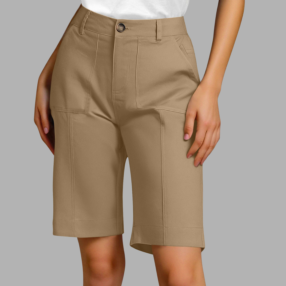 Bermudas elegantes de algodón de corte holgado