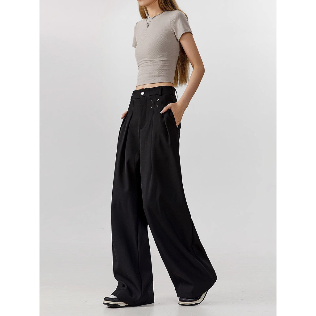 Pantalón de traje ancho y fluido estilo vintage