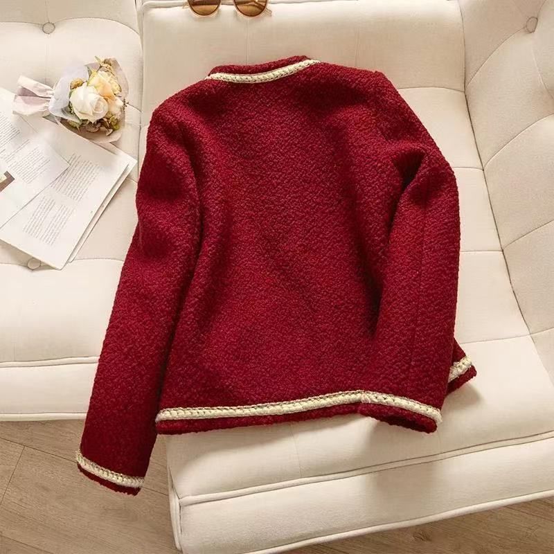 Chaqueta roja elegante de manga larga