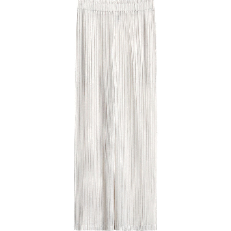 Pantalón plisado ligero de pierna ancha