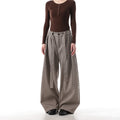 Pantalón ancho de cuadros estilo vintage