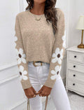 Jersey de punto jacquard de flores