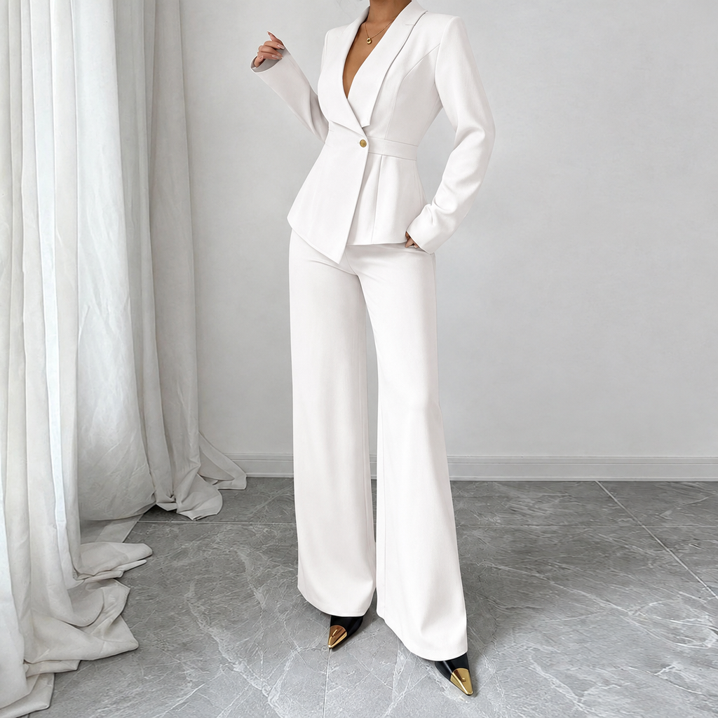 Conjunto elegante de dos piezas con pantalón